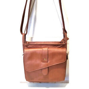 Minooy Athena Unique Design Mini Leather Crossbody Bag Wallet Brown 8”x8”x3